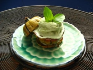 Maple & Spice Delicata Squash with Basil Ice Cream