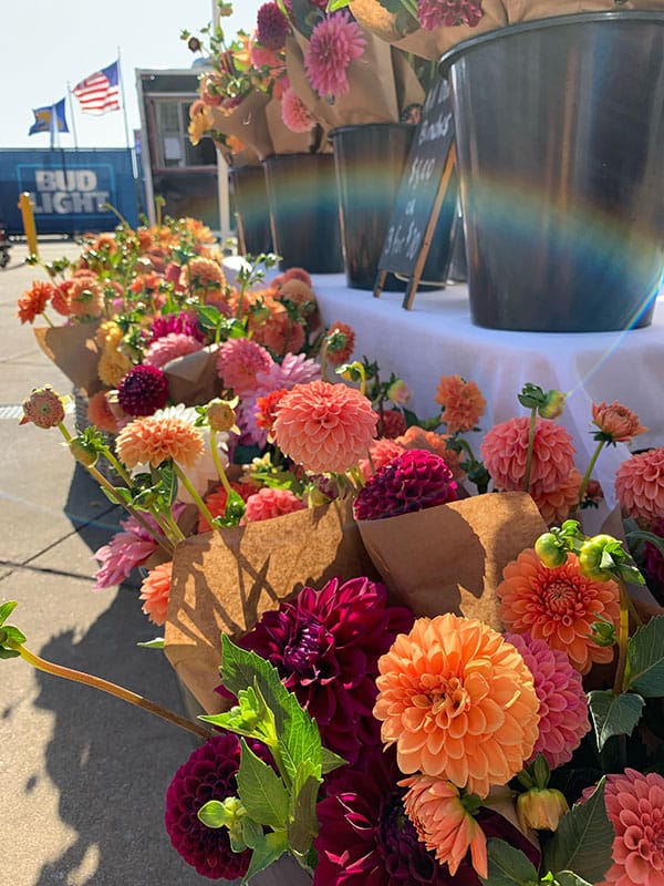 southerly-flower-farm-booth Southerly Flower Farm booth setup