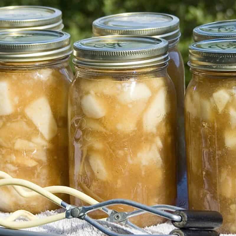 spiced apples in jars